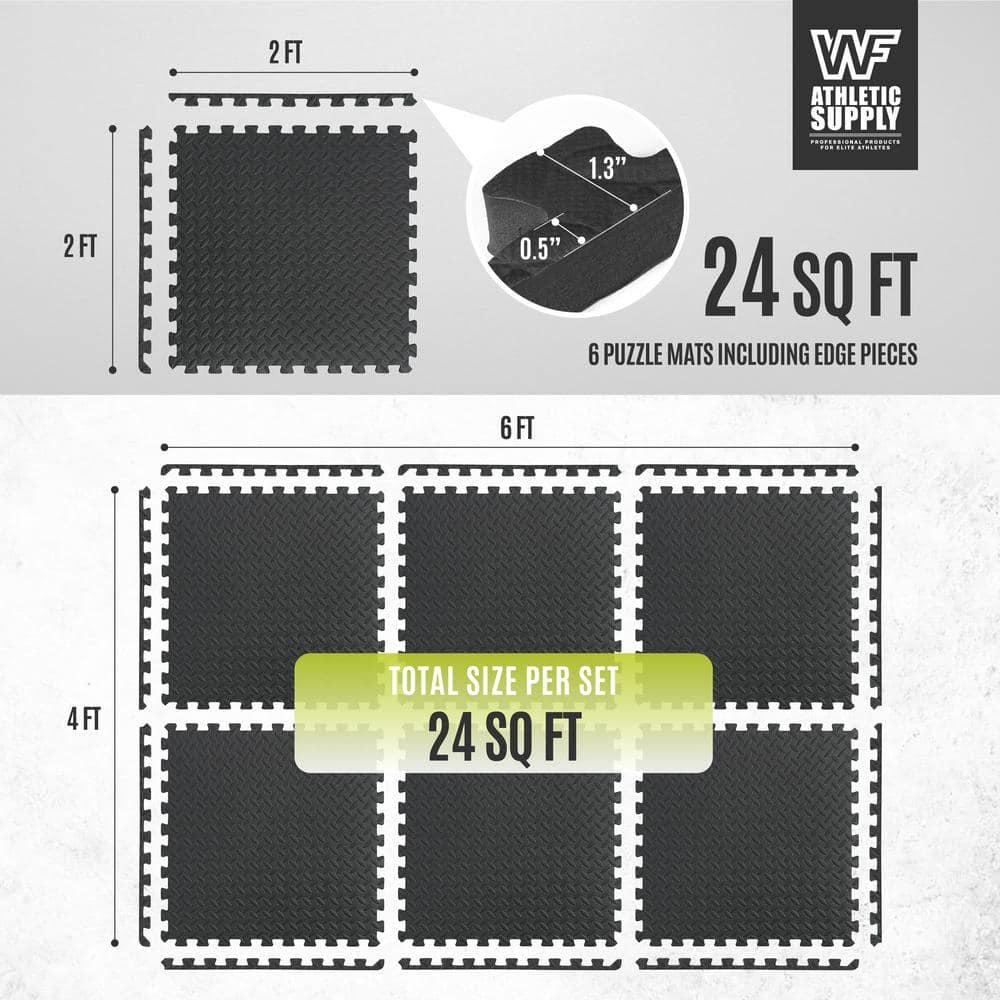CAP Interlocking Exercise Foam Mats, 24 SQ.FT Diamond, TATAMI, T-Pattern 1/2-Inch Thickness Tiles