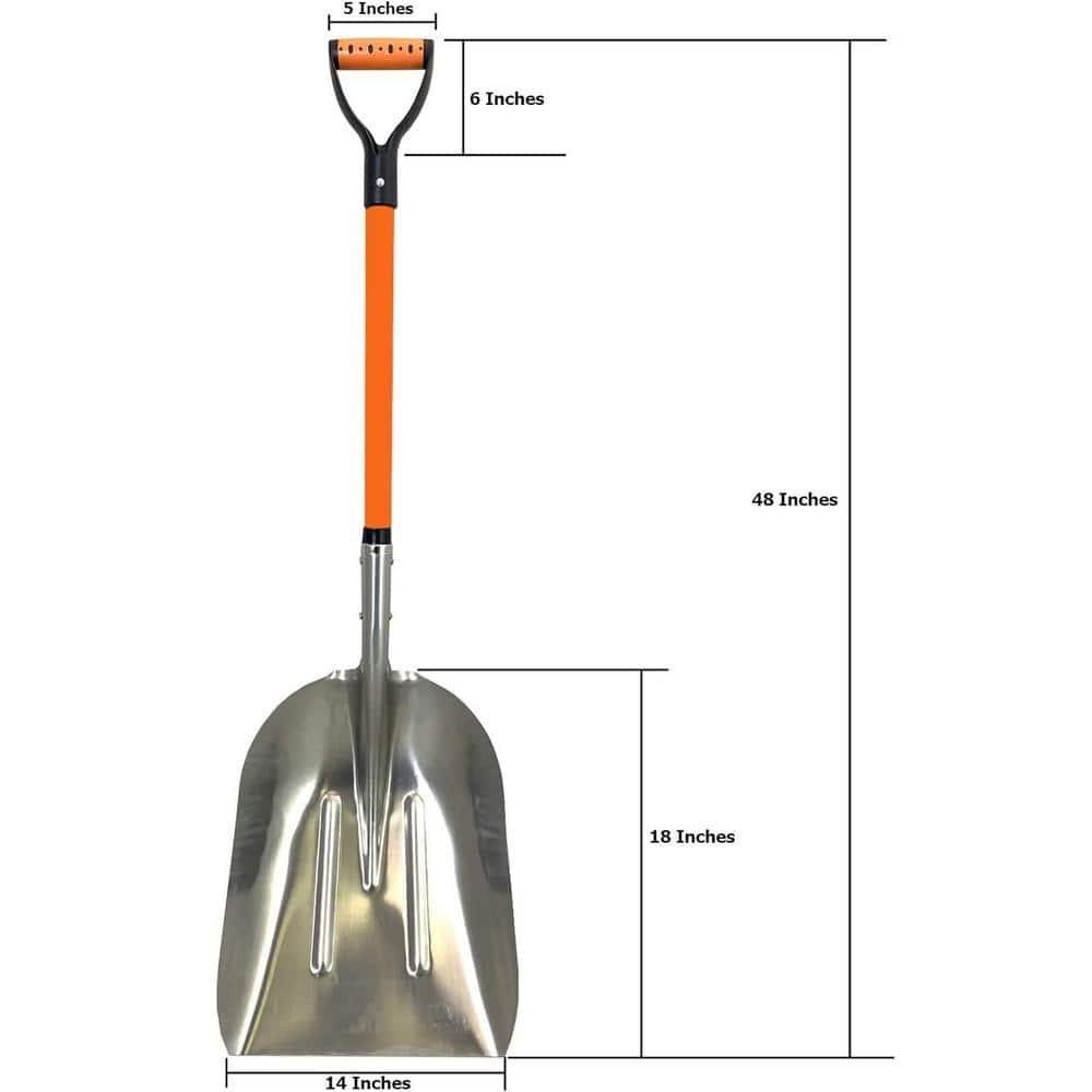 Ashmanonline Aluminium 48 Inch Snow Shovel with Large Head and Durable Handle (2 Pack)