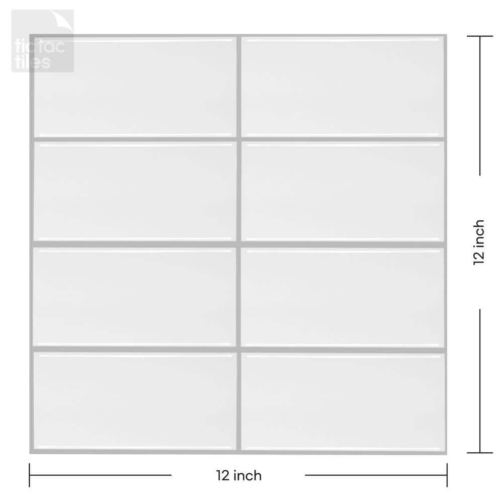 Tic Tac Tiles 12" x 12" PVC Peel and Stick Subway Tile