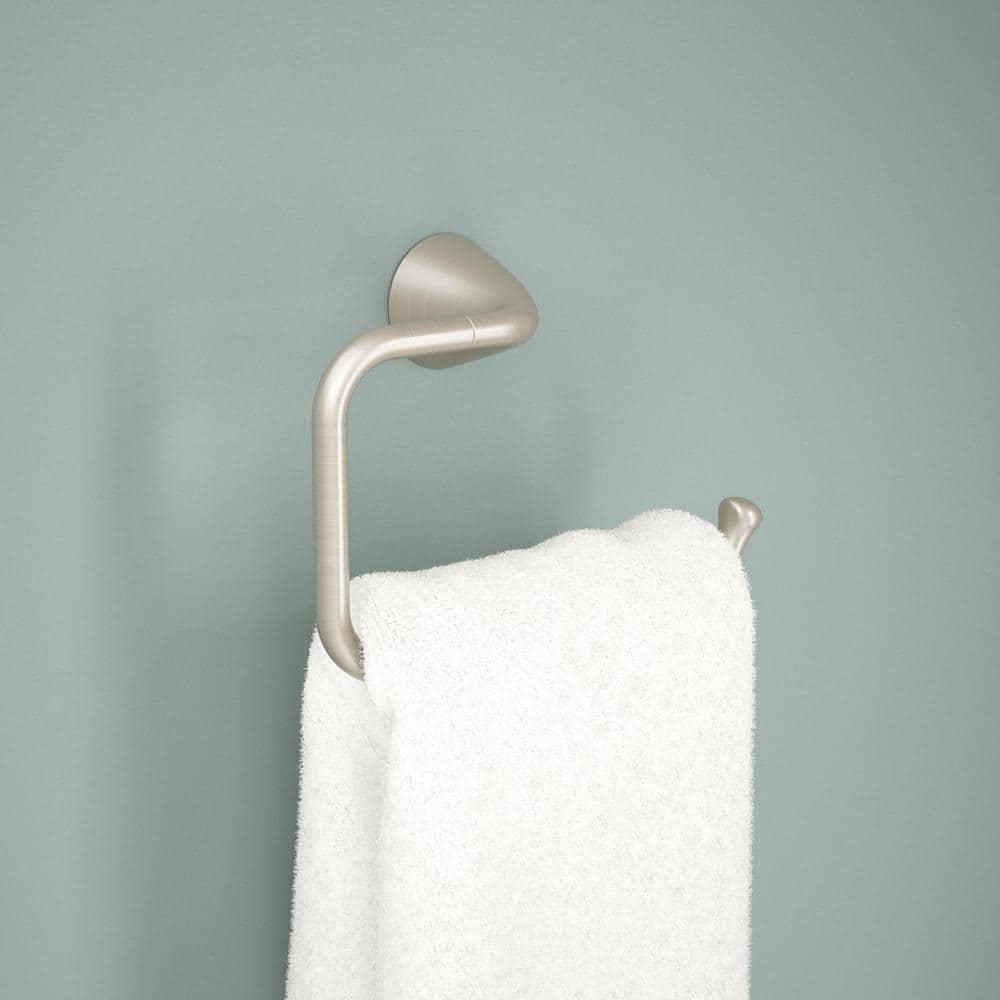 Delta Arvo Wall Mount Square Open Towel Ring Bath Hardware Accessory in Brushed Nickel ARV46-DN