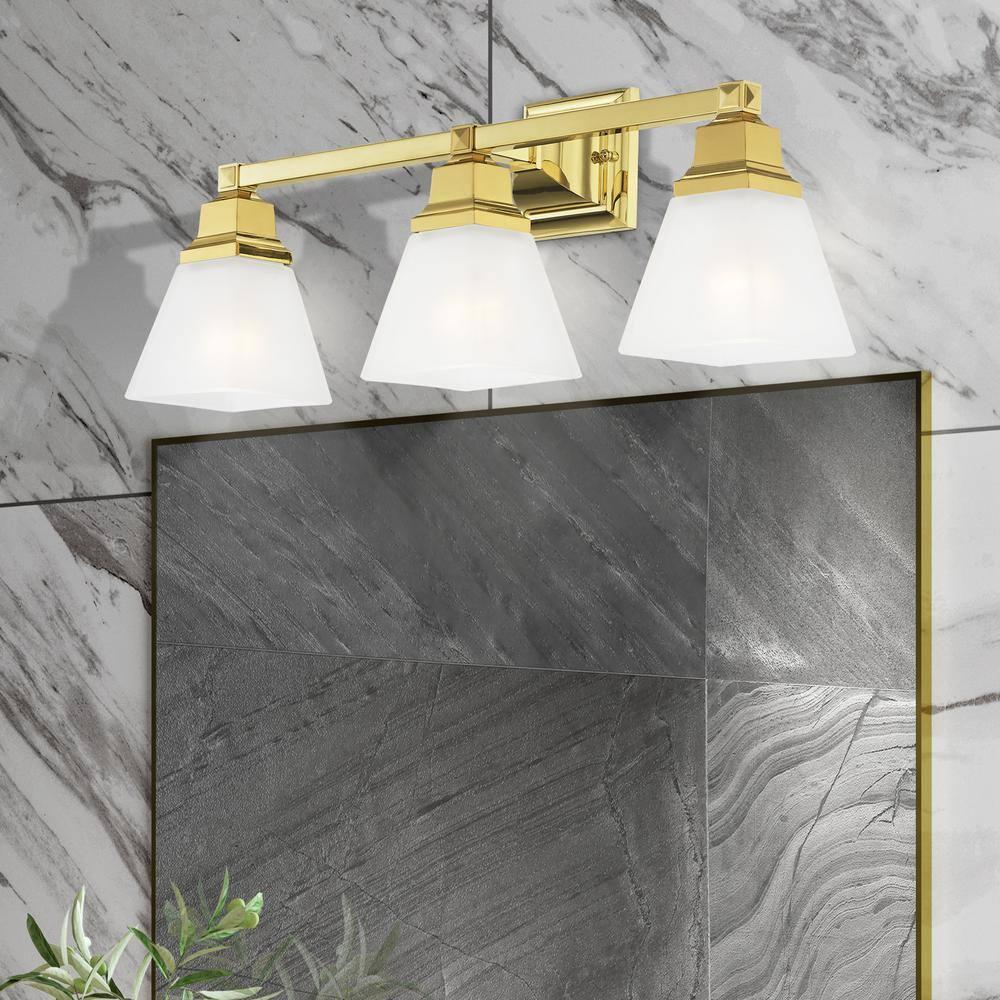 Livex Lighting Mission 3 - Light Vanity in  Polished Brass