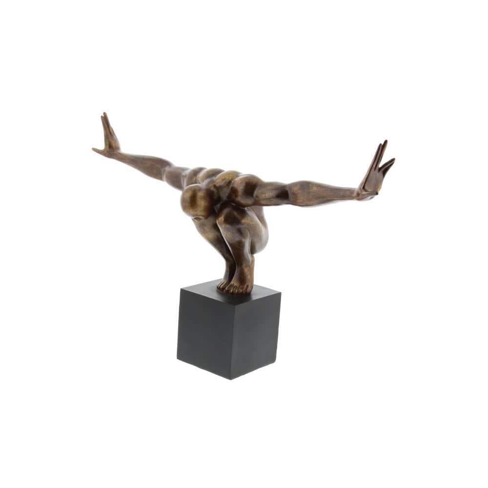 Red Barrel Studio® Cleophis Polystone Diver Decorative Bronze Sculpture with Black Base