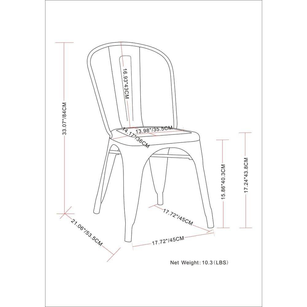 Simpli Home Fletcher Industrial Iron Dining Chair with Stackable Design and Protective Rubber Caps (Set of 2) (Set of 2)