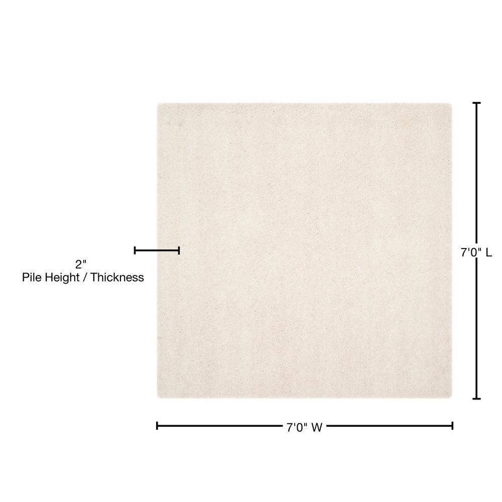Milan Shag SG180 Power Loomed Indoor Area Rug - Ivory - 7'x7' - Safavieh