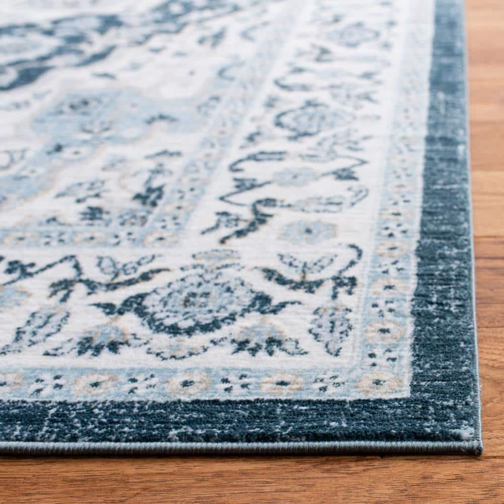 Isabella ISA936 Power Loomed Area Rug - Navy/Creme - 4'x6' - Safavieh
