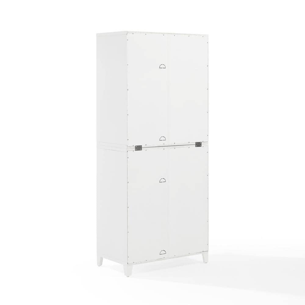 Crosley 70" Roarke Pantry Storage Cabinet with Glass Door Hutch White