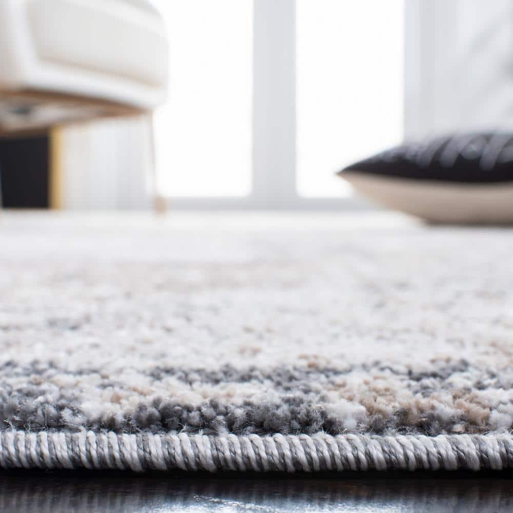 Aston ASN705 Power Loomed Indoor Area Rug - Ivory/Grey - 6'7"x6'7" - Safavieh