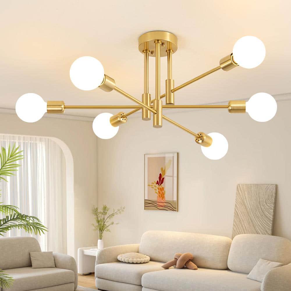 Sevin 6 - Light 25.2'' Sputnik Cylinder Flush Mount