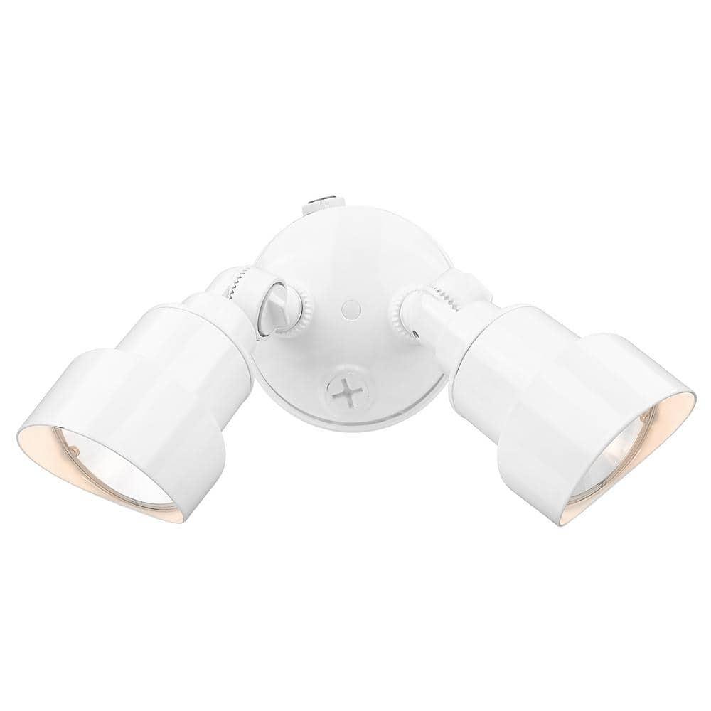 Acclaim Lighting LFL2WH 2-Light Gloss White Integrated LED Adjustable Head Floodlight