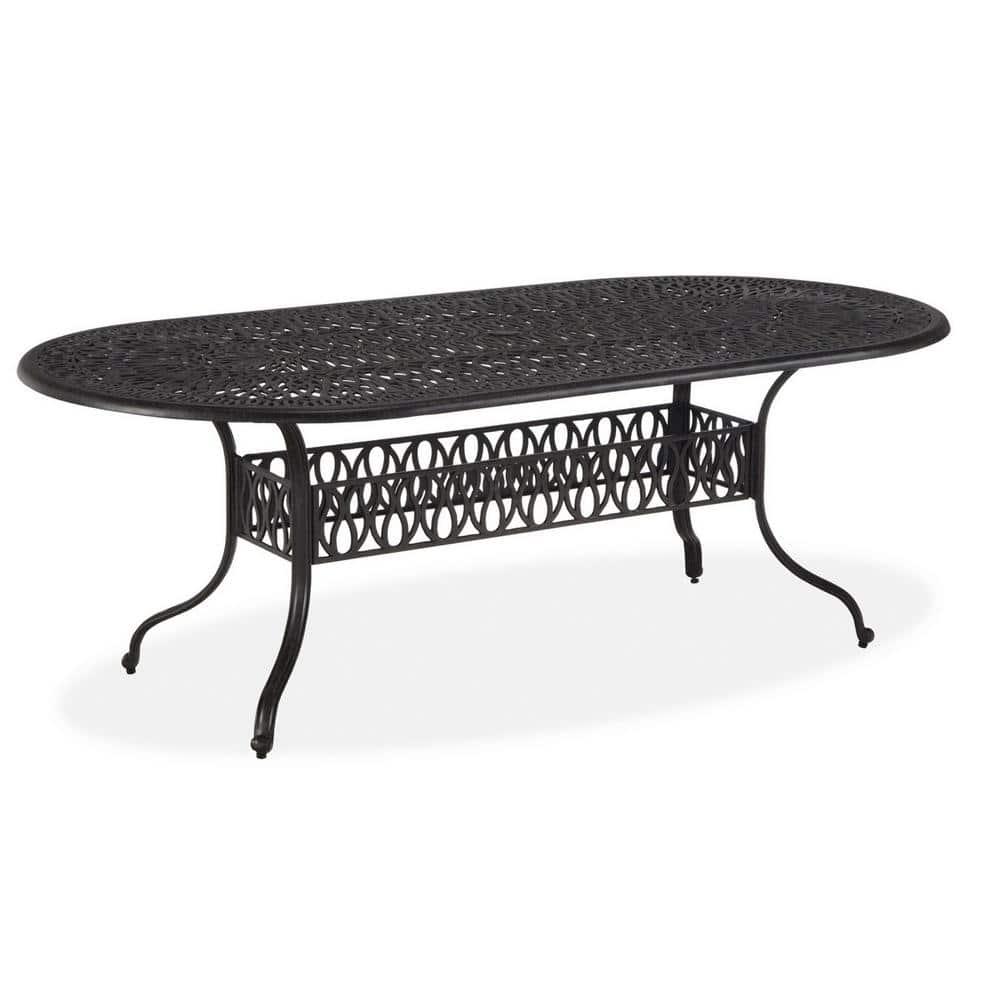 Homestyles Capri Aluminum Outdoor Dining Table in Charcoal