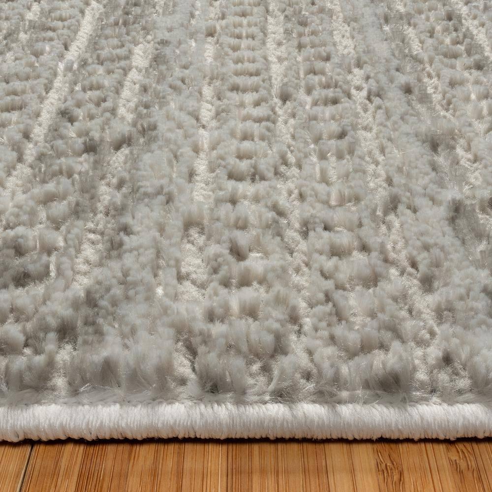 Missha Dario Modern Striped Gray Polyester High-Low Indoor Area Rug