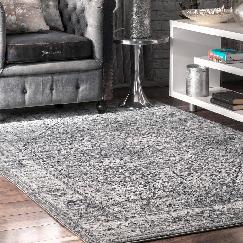 Nuloom Doris Geometric 9x12 Indoor Area Rug for Living Room Bedroom Dining Room Kitchen, Grey/Ivory