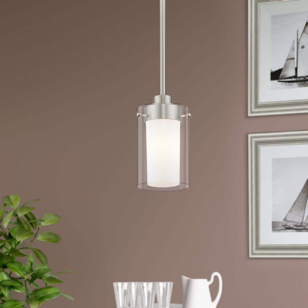 1540-91-Livex Lighting-Manhattan - 1 Light Mini Pendant in Contemporary Style - 5 Inches wide by 8 Inches high     -Traditional Installation