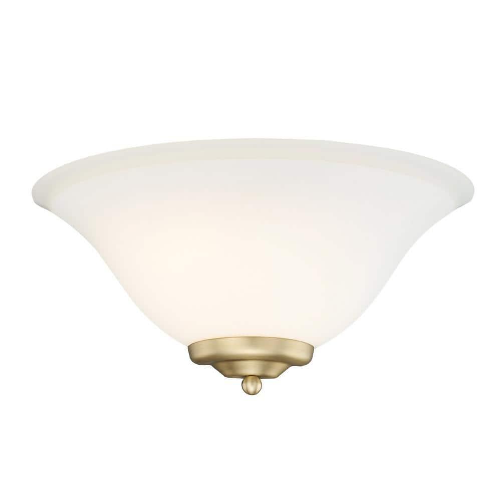 Golden Lighting Multi-Family 1-Light Wall Sconce in Brushed Champagne Bronze with Opal Glass