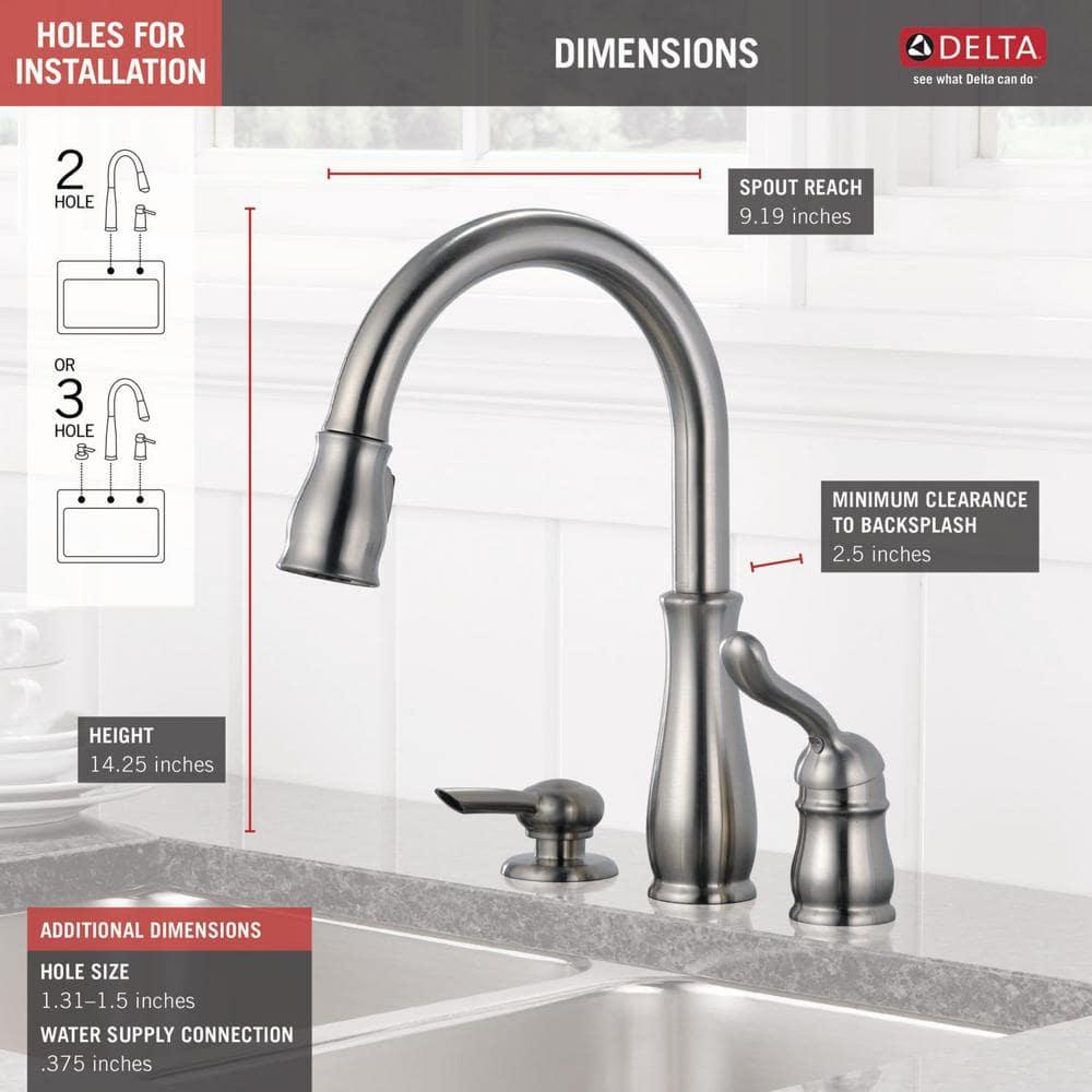 Leland Single Handle Widespread Kitchen Faucet with Optional Soap Dispenser