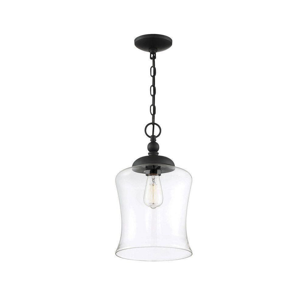 Trade Winds Lighting 1-Light Pendant Light In Matte Black