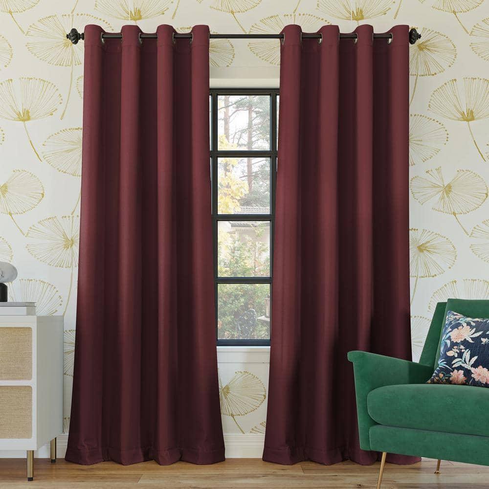 52"x95" Sun Zero 100% Blackout Oslo Theater Grade Grommet Curtain Panel Red: Noise Reduction, Energy Efficient