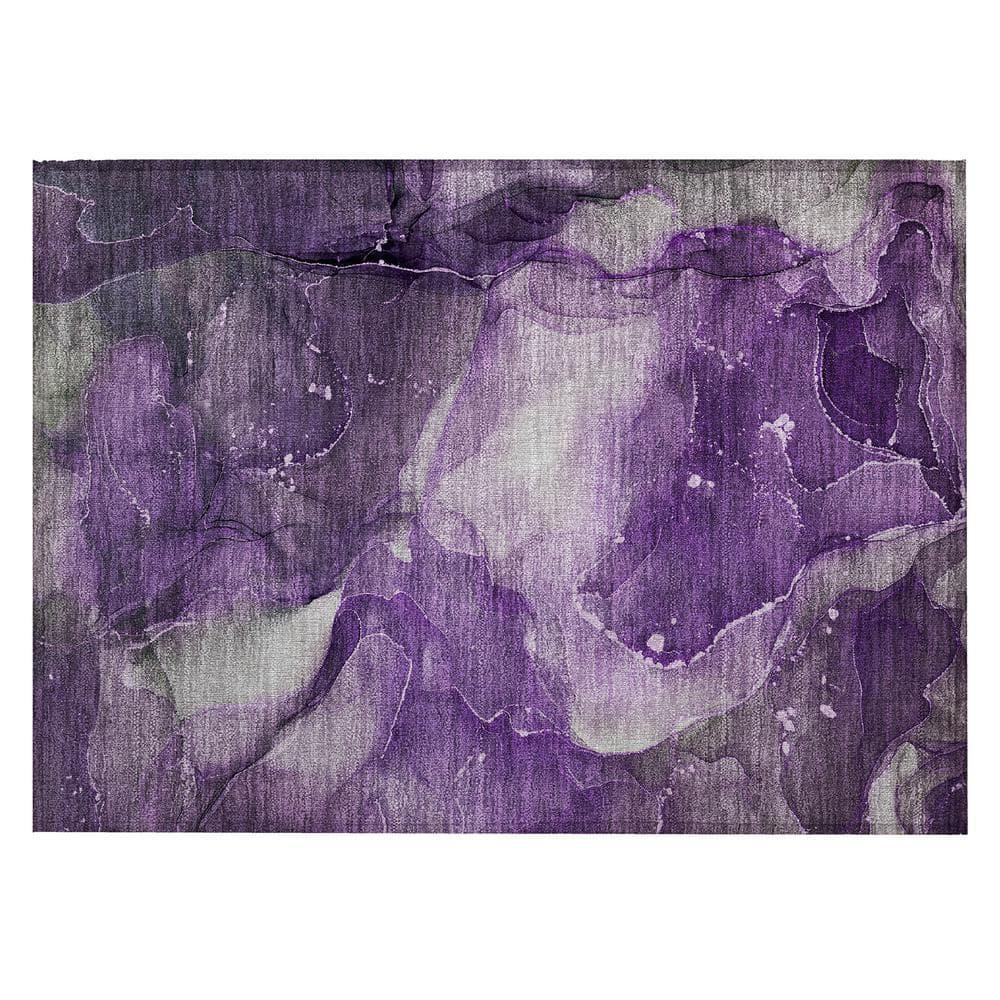 Addison Rugs Chantille Indoor/Outdoor Transitional Watercolors Purple Washable Rectangle Rug, 1'8" x 2'6"