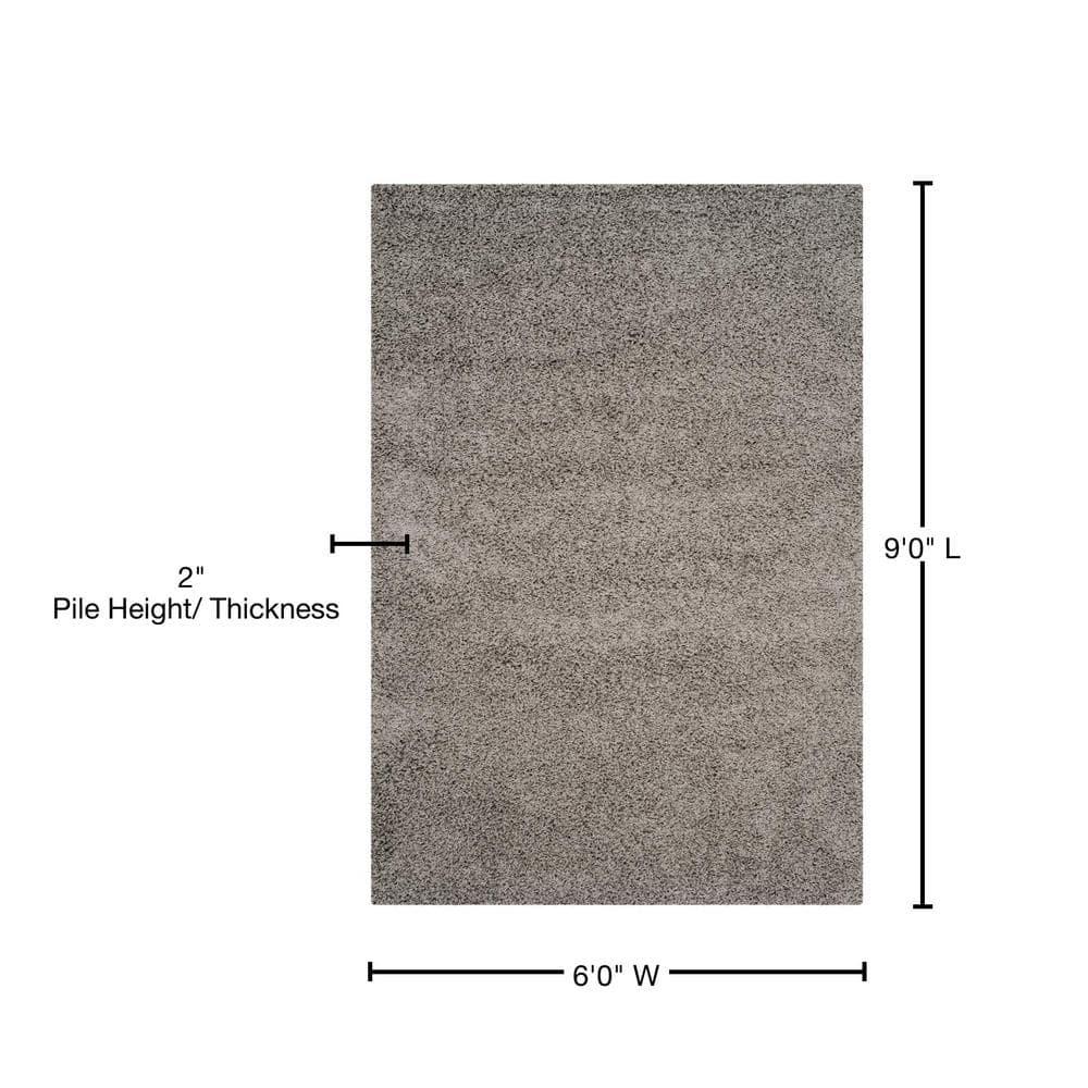 Athens Shag SGA119 Power Loomed Indoor Area Rug - Light Grey - 6'x9' - Safavieh.