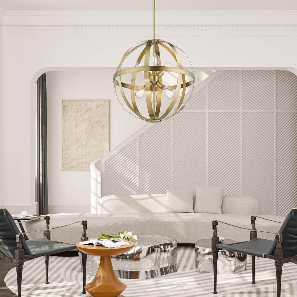 Livex Lighting Stoneridge 6 - Light Pendant in  Antique Brass