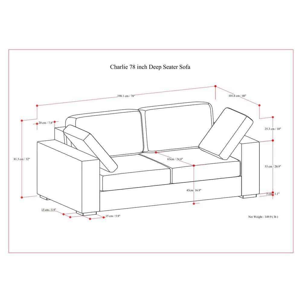 AllModern Tatum Deep Seater Sofa, Performance Fabric Couch for Living Room, Stain-Resistant Contemporary Sofa