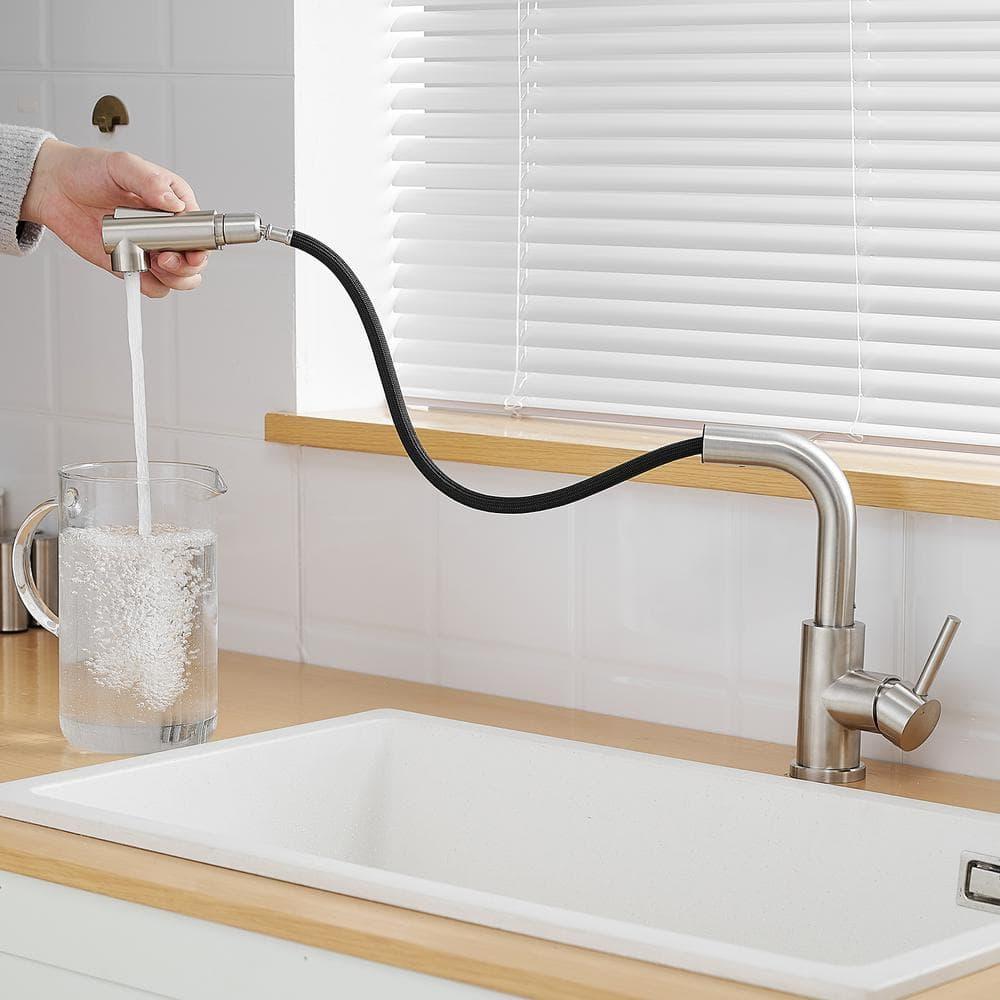 LOONGFIELD Sink Faucet, Kitchen Faucets With Pull Down Sprayer, Bathroom Sink Faucets Mini Bar Prep Faucet ASTARQ-W1932P171710