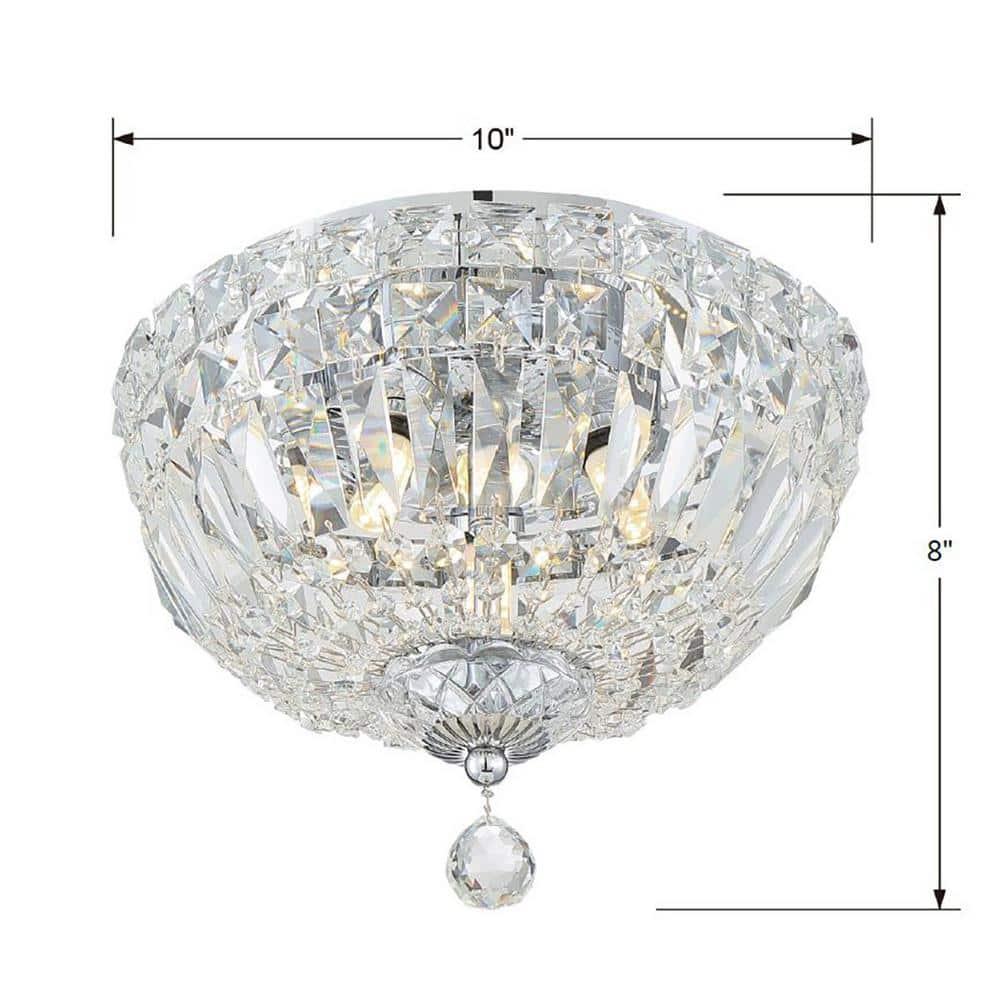 Crystorama Lighting Roslyn 3 - Light Flush Mount in  Polished Chrome