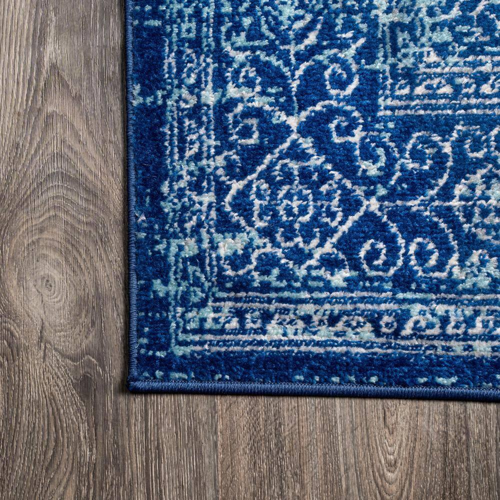 4'x6' Ferro Filigree Charcoal Black and White Area Rug, Blue - JONATHAN Y