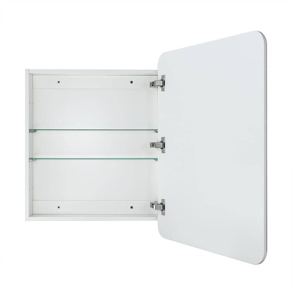 TEHOME 24 in. W x 30 in. H Rectangular Recess and Surface Mount Frameless Medicine Cabinet with Mirror