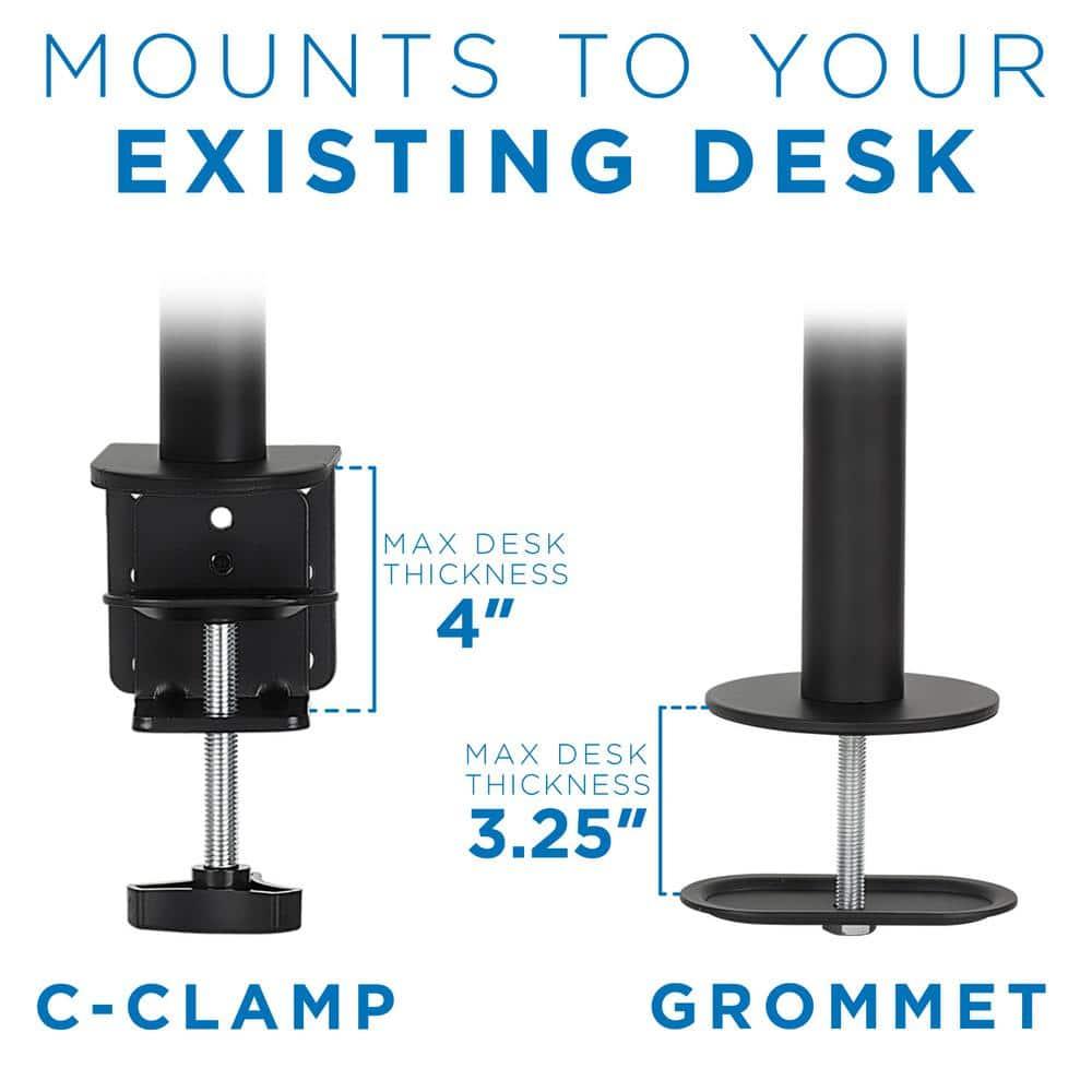 Mount-it Mount-It Monitor Mount & TV Desk Mount | Heavy-Duty Height & Tilt Adjustable Monitor Stand | Black