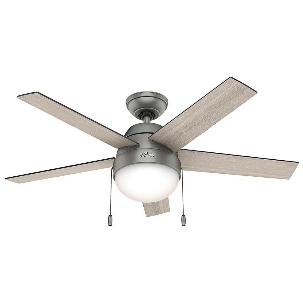 Hunter Fan 46" Anslee Standard Ceiling Fan with Pull Chain and Light Kit Included