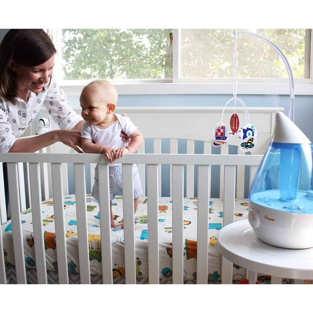 Crane USA 1 Gal. Cool Mist Ultrasonic Humidifier for Bedroom, Office, Nursery, Blue/White, Crane USA