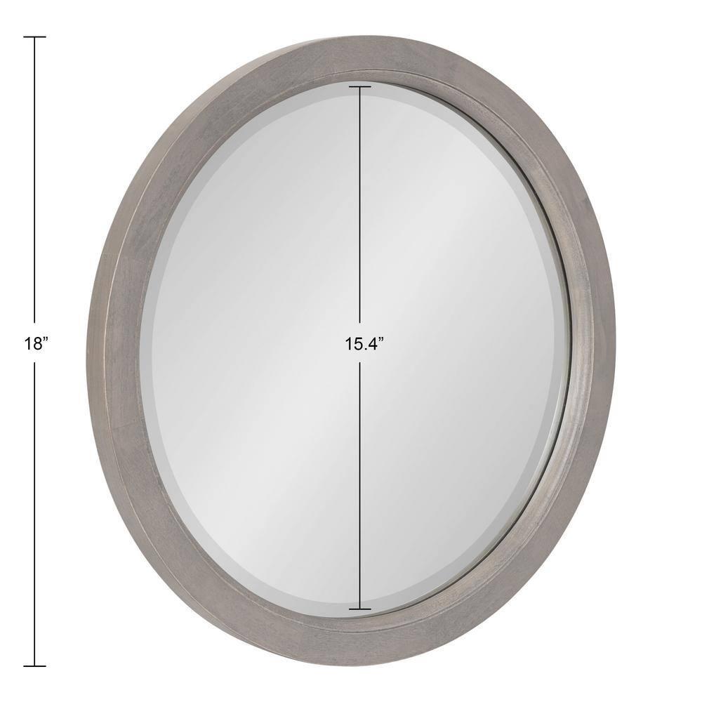 18" x 18" Hogan Round Framed Decorative Wall Mirror Gray - Kate & Laurel All Things Decor
