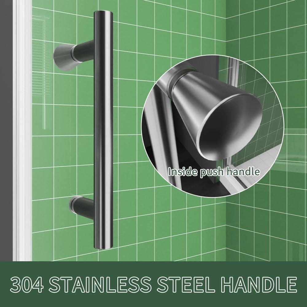 38-42" W x 71" H Piovt Swing Glass Shower Door,Pivot Semi-Frameless Glass Shower Door with 1/4"(6mm) Clear SGCC Tempered Glass,Chrome Finish Shower Doors,Reversible Installation