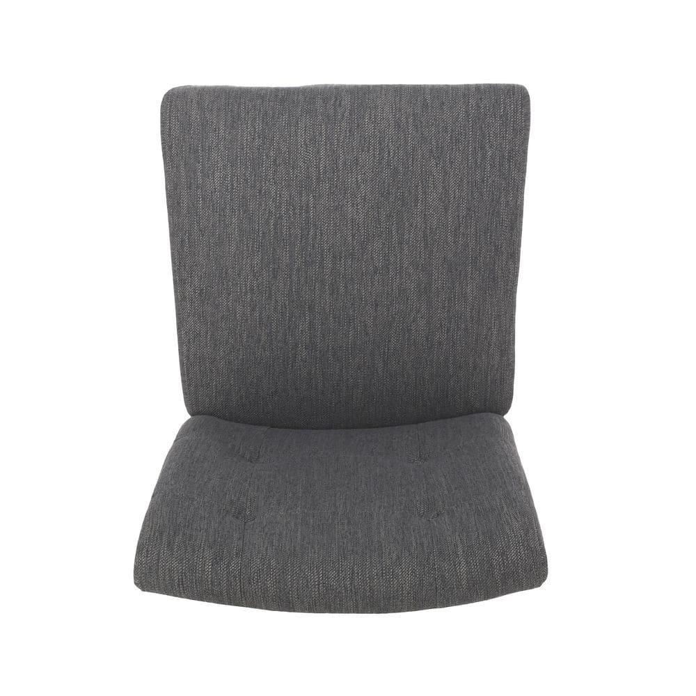 Noble House Darke Fabric Button Tufted Counter Stools, Set of 2, Charcoal and Gray