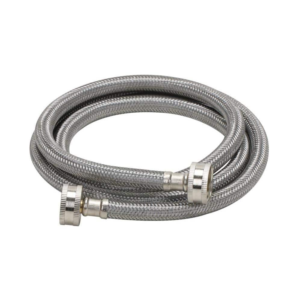 Fluidmaster B9WM48 Washing Machine Connector, Braided Stainless Steel - 3/4 Hose Fitting x 3/4 Hose Fitting, 4 Ft. (48-Inch) Length