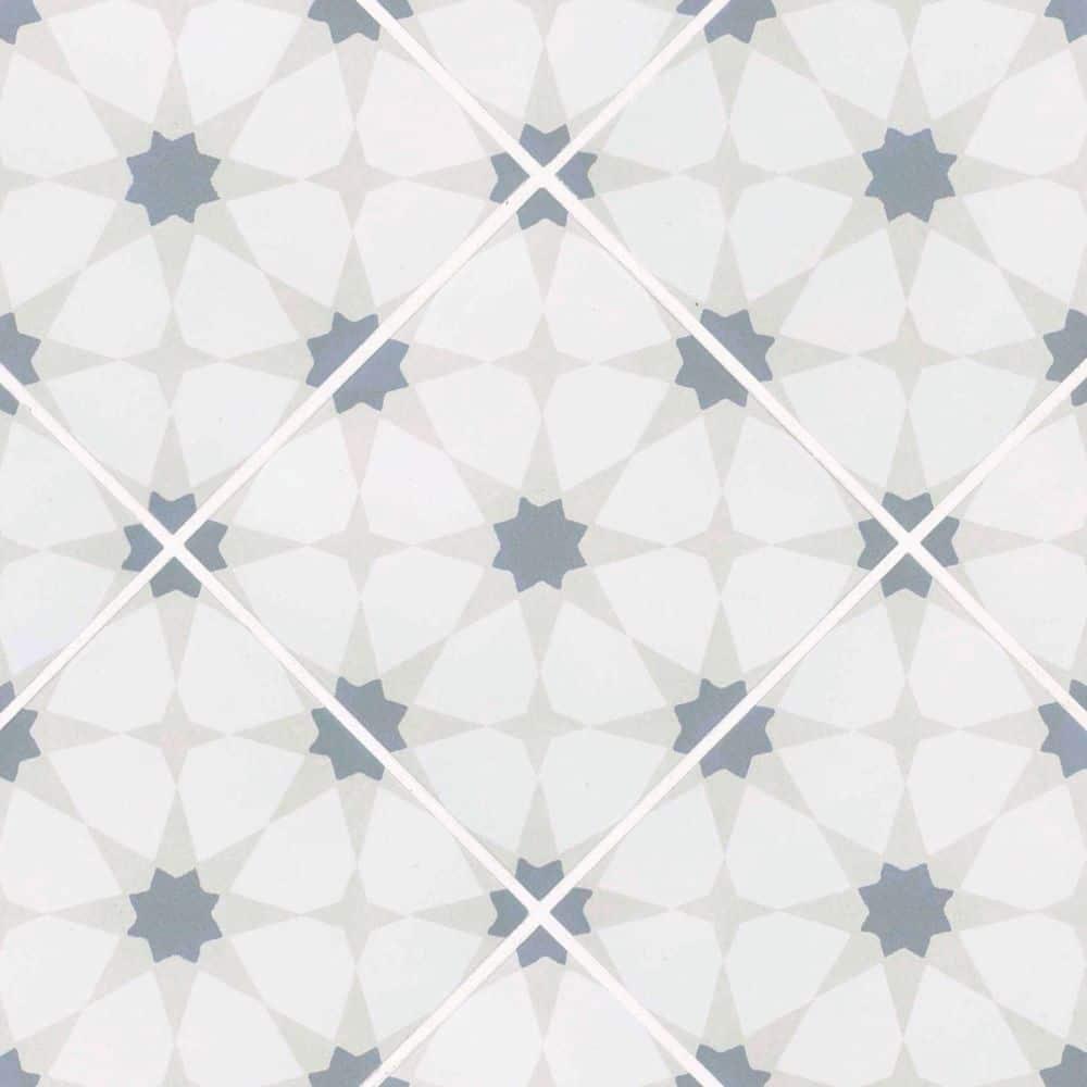 Amara 8" x 8" Encaustic Look Matte Porcelain Floor & Wall Tile
