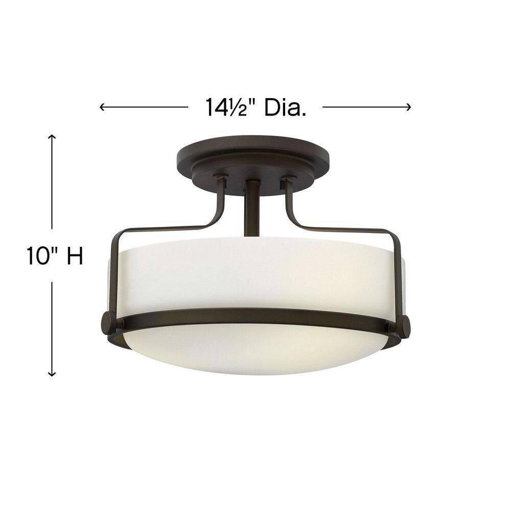 Harper 14.5-in 3-Light Semi-Flush Mount Retro Ceiling Light