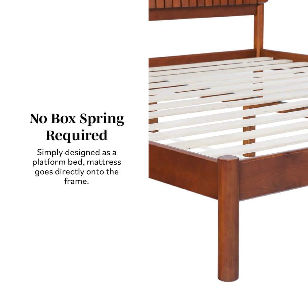 Walker Edison Transitional Solid Wood Platform King Bed - Brown