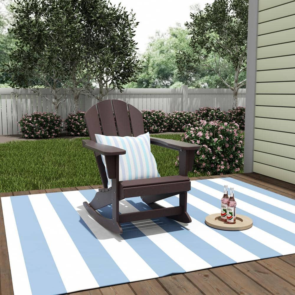 Polytrends  Laguna Hdpe All Weather Outdoor Patio Rocking Chair Dark Brown