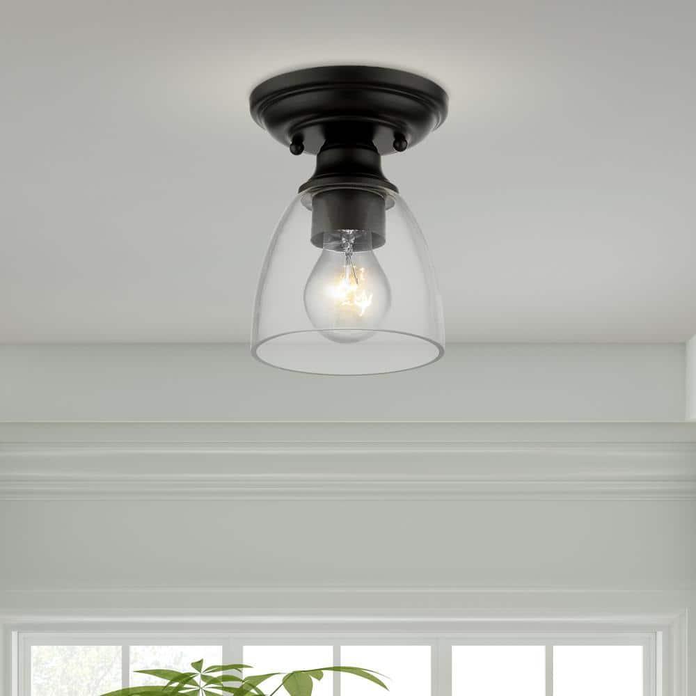 Livex Lighting Montgomery 1 - Light Flush Mount in  Black