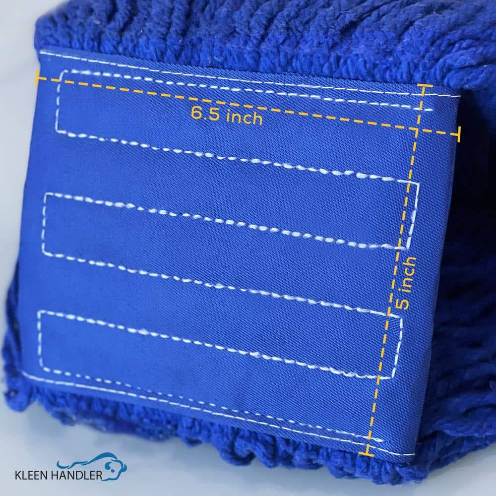 Dark Blue Heavy-Duty Blended String Mop Heads, 13-inch (4-Pack)