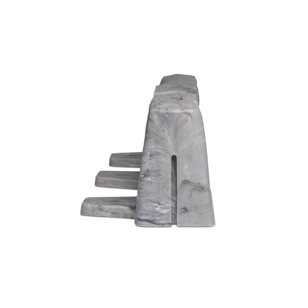Slate Gray Faux Stone No-Dig Landscape Edging Kit with Anchoring Spikes