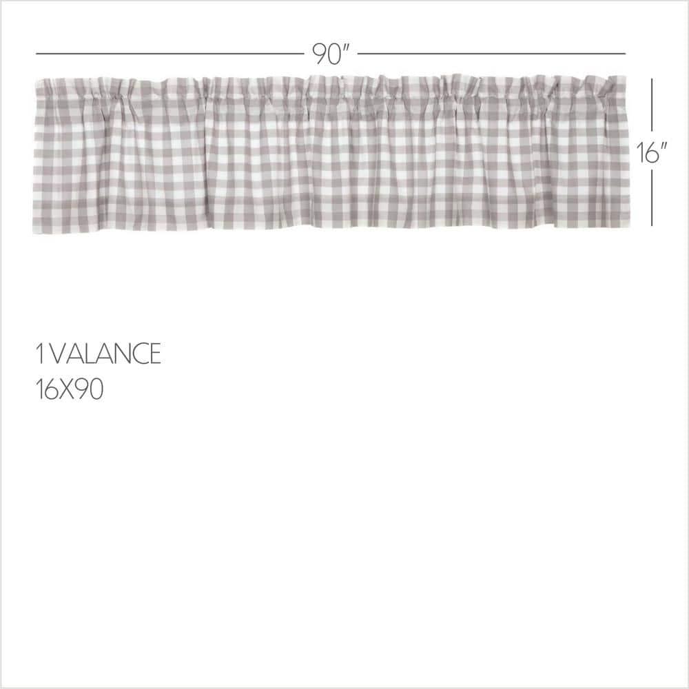 VHC Brands Annie Buffalo Grey Check Valance 16x90
