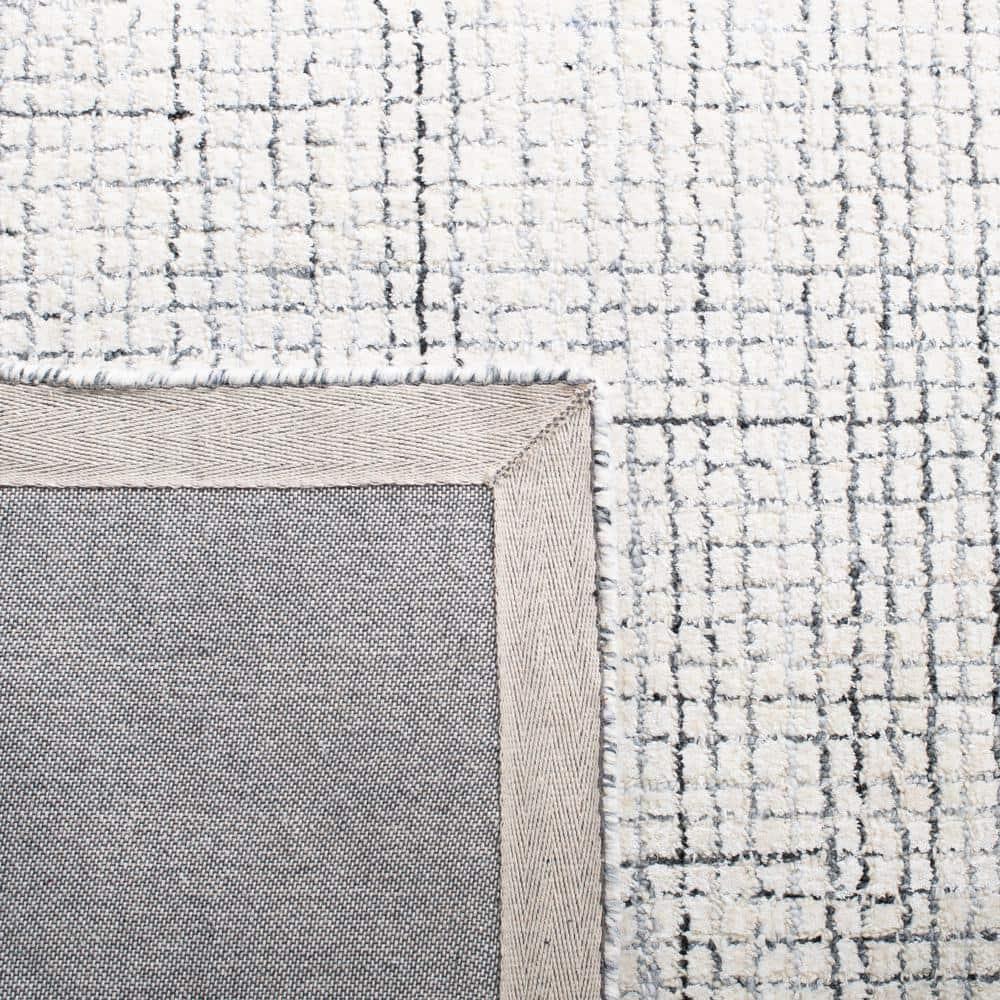 Abstract ABT470 Handmade Indoor Area Rug - Ivory/Grey - 6' Round - Safavieh