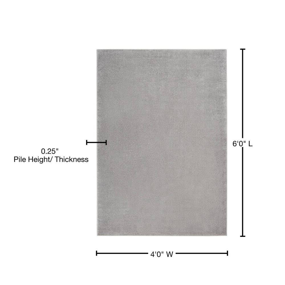 Nourison Essentials Easy Care Indoor Outdoor Area Rug - Silver Grey 4' x 6'