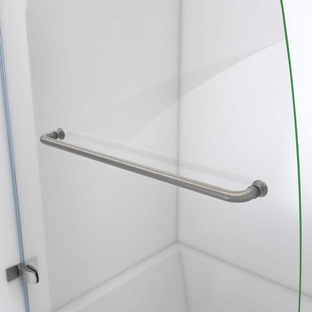 Aqua Uno 56" W x 58" H Hinged Semi-Frameless Tub Door