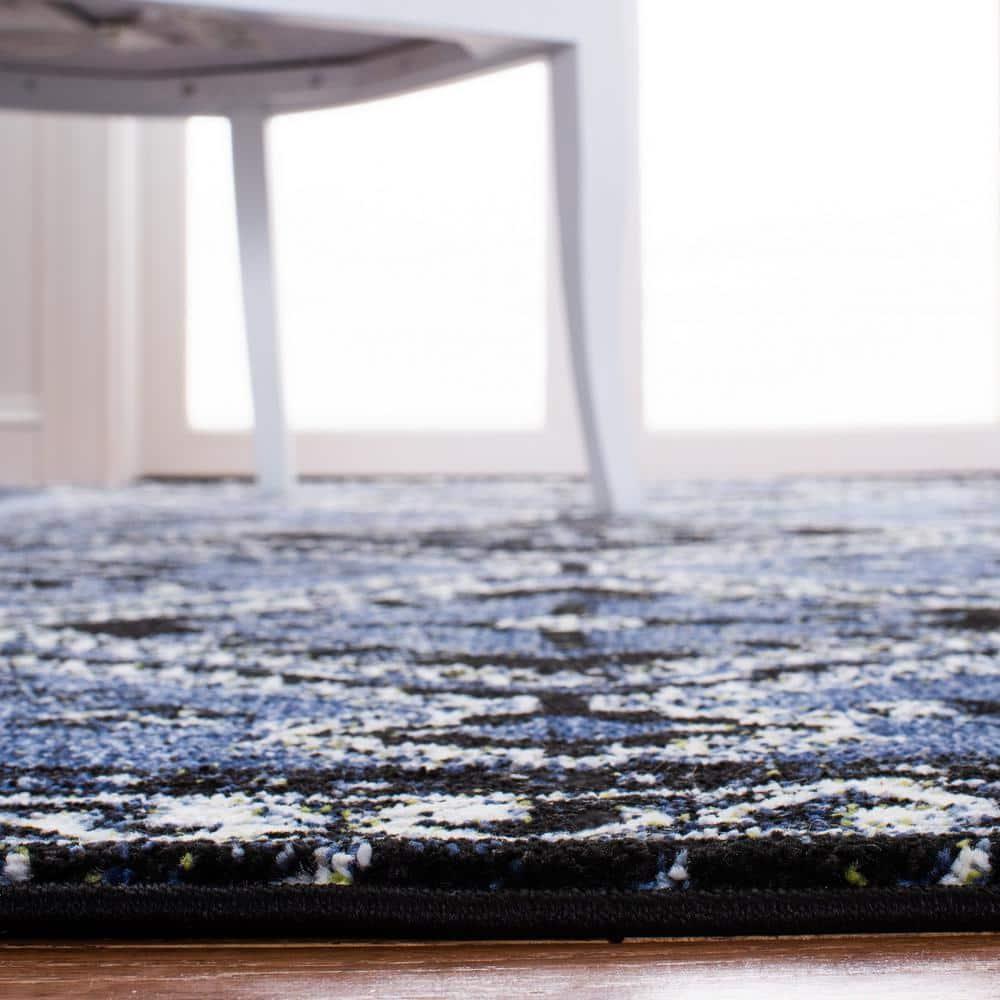 Vintage Hamadan VTH293 Power Loomed Area Rug - Blue/Black - 5'3"x7'6" - Safavieh.