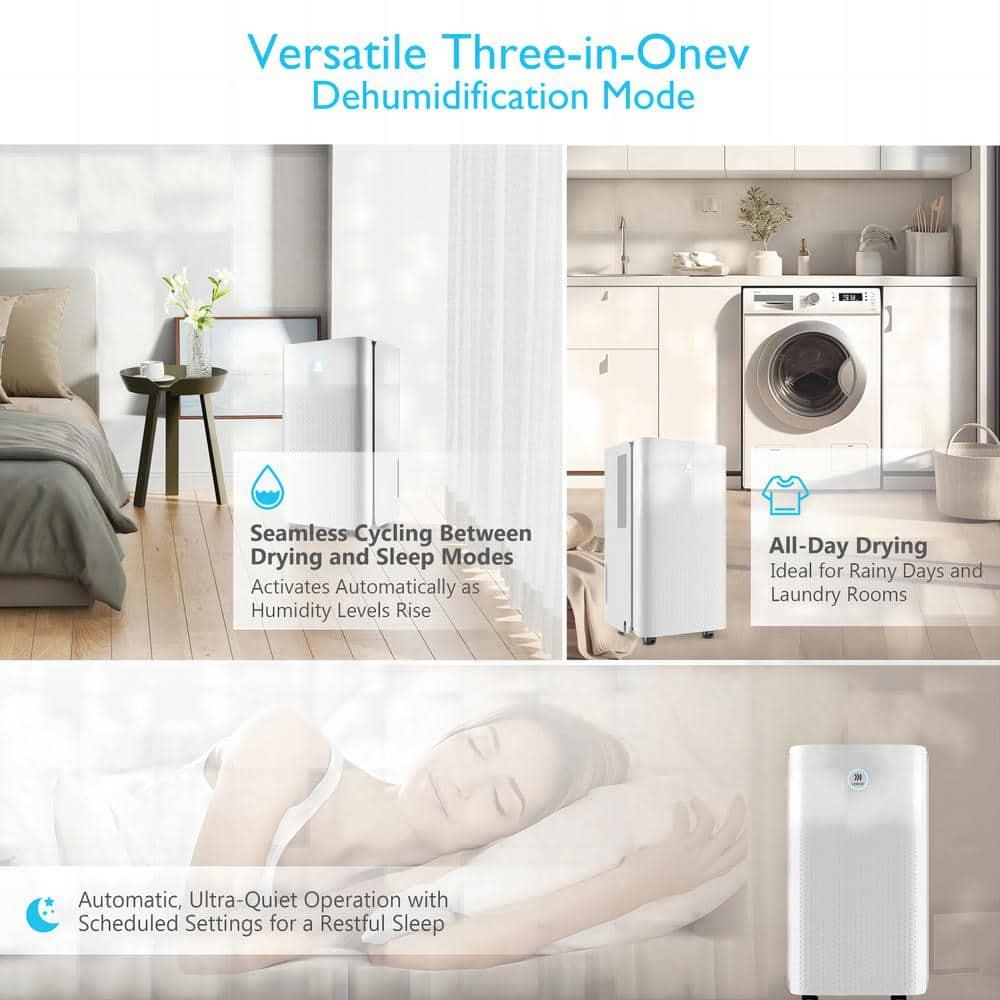 1750 Sq. Ft Ukoke Portable Dehumidifier for Medium Spaces | Efficient 32 Pints/Day Dehumidification, 3 Smart modes, Auto Drainage | Whisper-Quiet, Ideal for Basements, Bedrooms, RV
