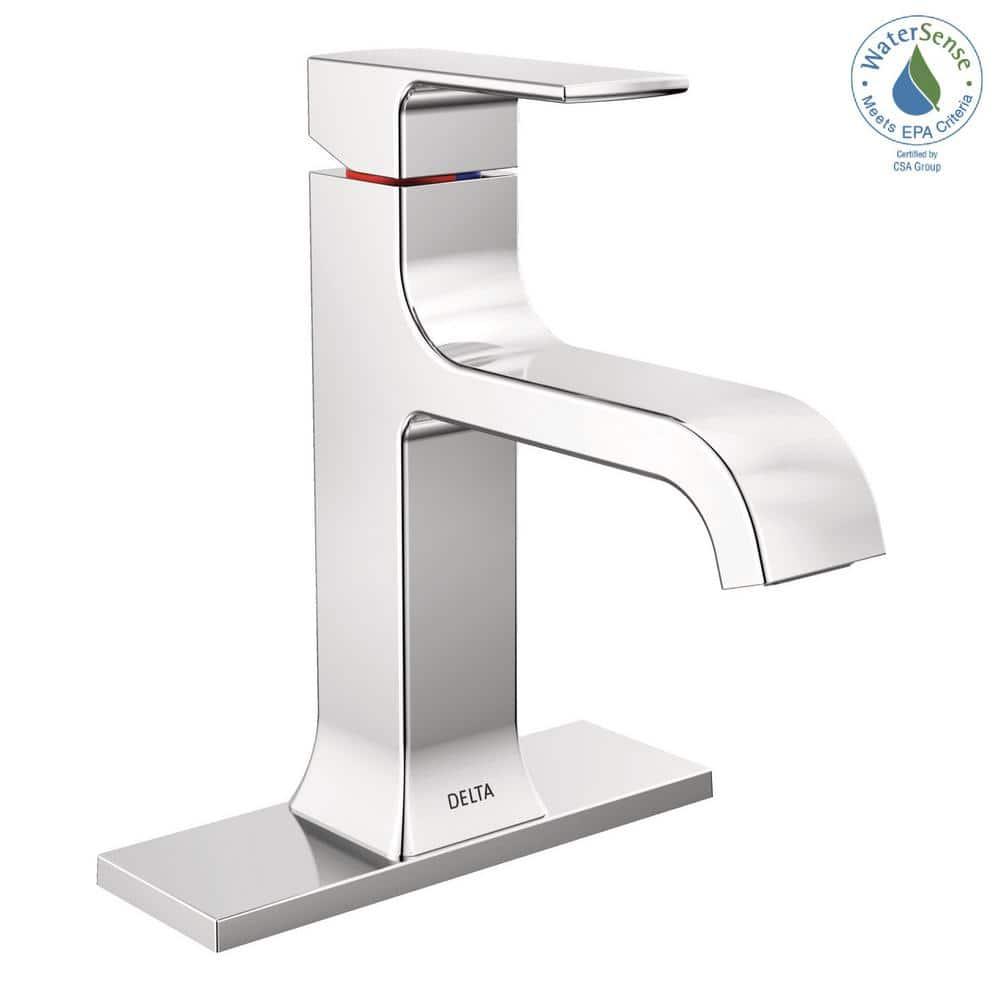 Velum Single Hole Curved Bathroom Faucet with Drain Assembly, Single Handle Bathroom Sink Faucet